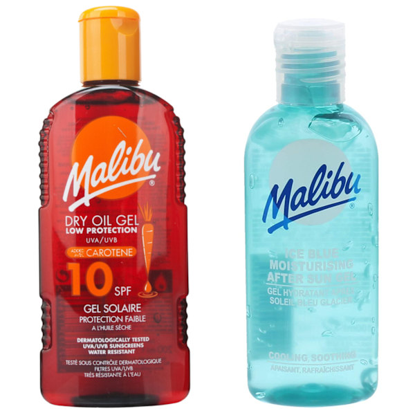 Malibu Dry Oil Gel Spf10 200Ml + After Sun Gel 100Ml