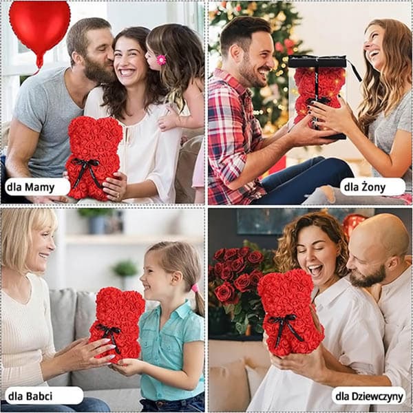 Luksuriøs Roseteddy 25 Cm - Unik Gave Til Enhver Anledning