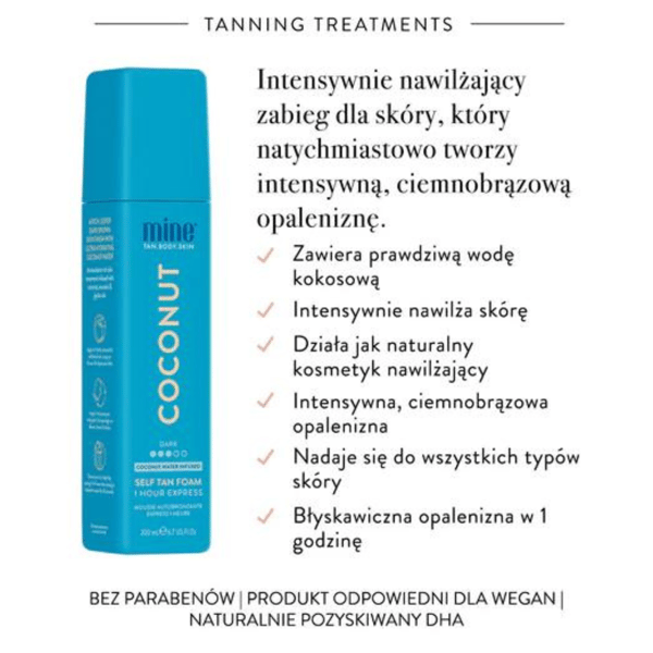 Minetan Coconut Water Self-Tanning Foam 200Ml