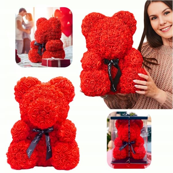 Luksuriøs Roseteddy 25 Cm - Unik Gave Til Enhver Anledning