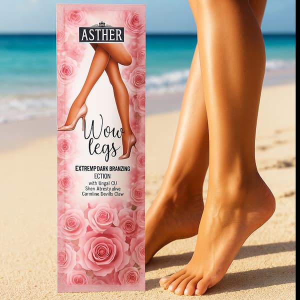 Asther Taboo WOW Legs Tan Lotion Sachet Sæt 10x15ml Hurtig Bruning