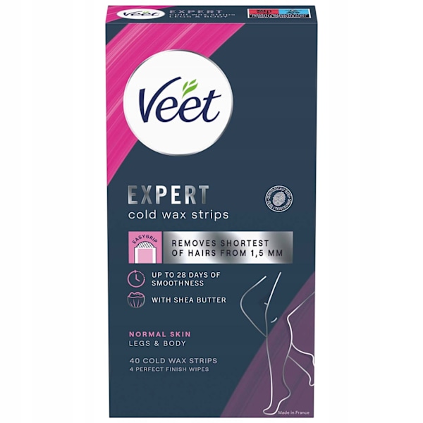 Veet Expert Kaldvoksstrips For Ben Og Kropp - 40 Stk