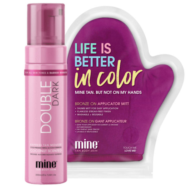 Minetan Double Dark Self-Tanning Foam + Glove
