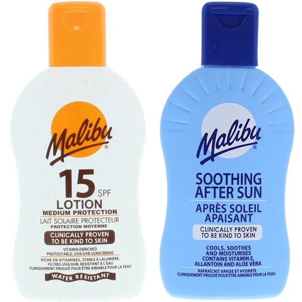 Malibu Spf15 Vandfast Lotion 200Ml + After Sun Lotion 200Ml