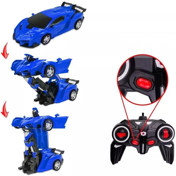 RC Robotbil 2-i-1 Transformera Drift Ljus Ljud 360 Dansleksak