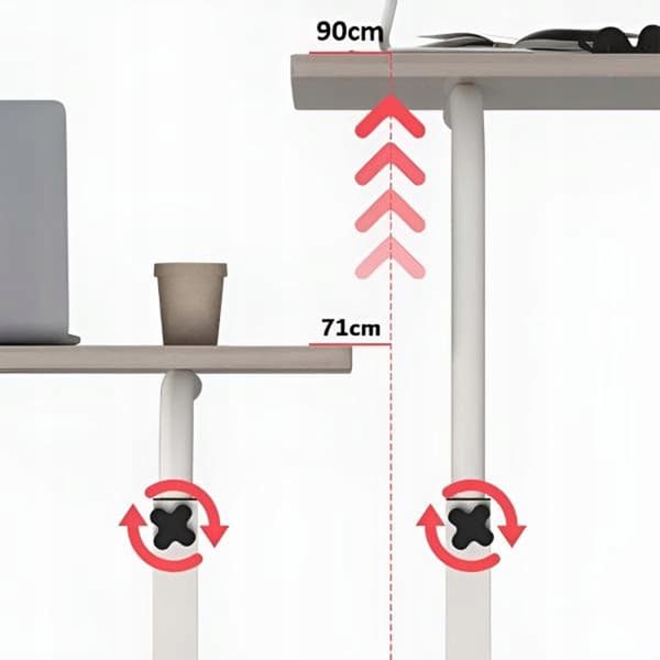 Justerbart Laptopbord Med Hjul, 60 X 40 Cm, 71–90 Cm