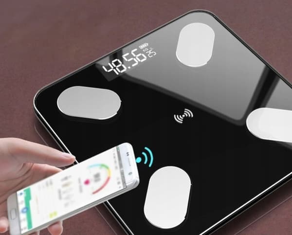 Smart Bluetooth Kropsvægt BMI Fedt Muskel Analysator Sort 180kg