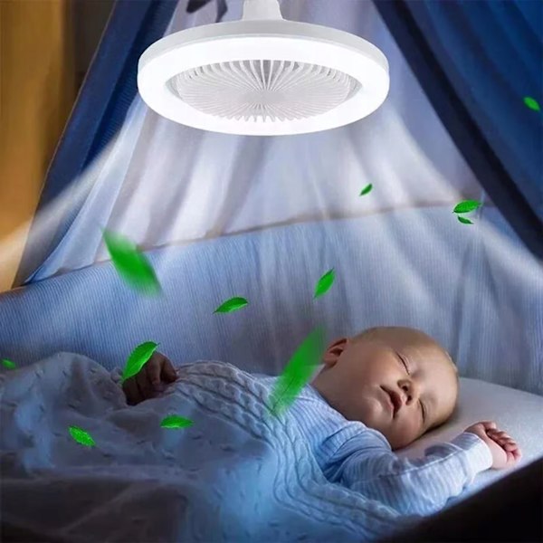 Takfläkt med LED-belysning och fjärrkontroll – 360 graders rotation