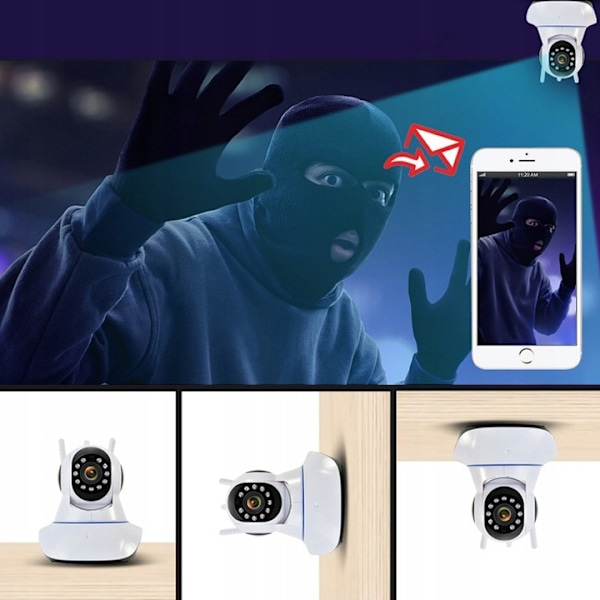 Roterbar Infraröd Kamera Rörelsesensor Wifi Baby Monitor