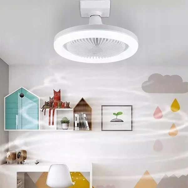 Takfläkt med LED-belysning och fjärrkontroll – 360 graders rotation