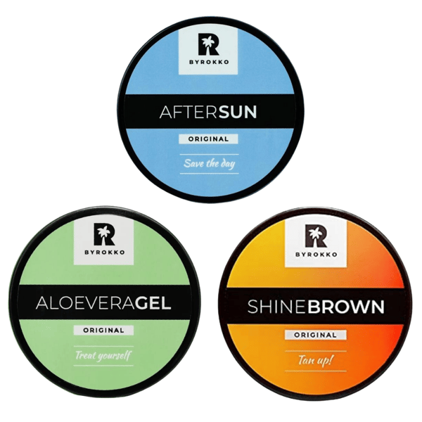Byrokko Shine Brown 3in1 Tanning Accelerator After Sun Aloe Set