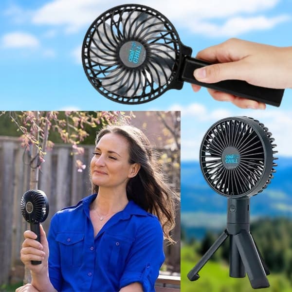 Mini bærbar ventilator foldbar USB 5 hastigheder 10 timers batteri