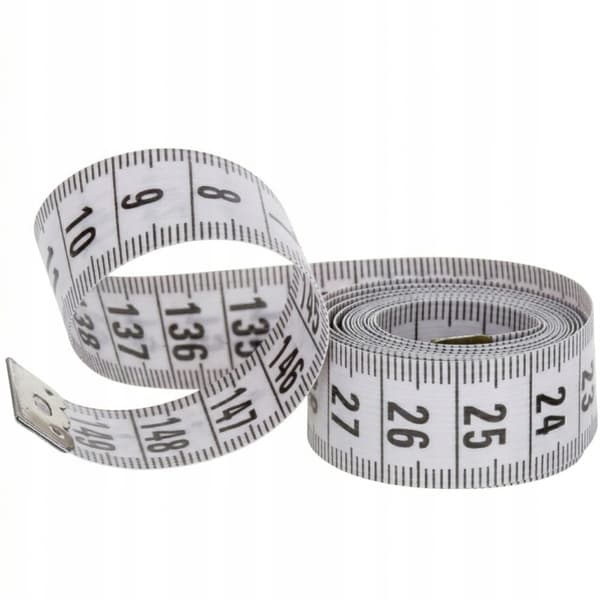 Skräddarmåttband I Etui, Meter/Cm, Upprullbart 150 Cm Vit