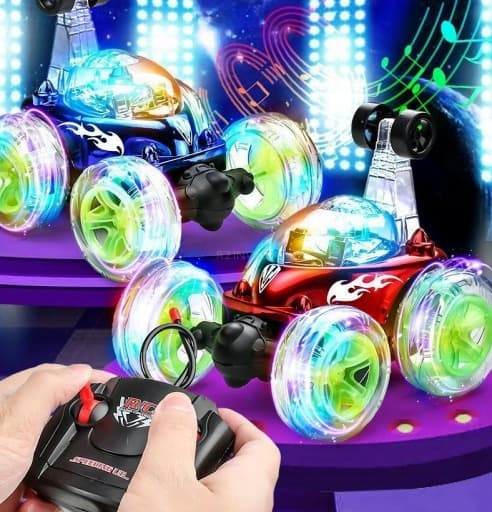 RC Twister Stuntbil 360 Dansende Lys Musik Blå Børn 3+