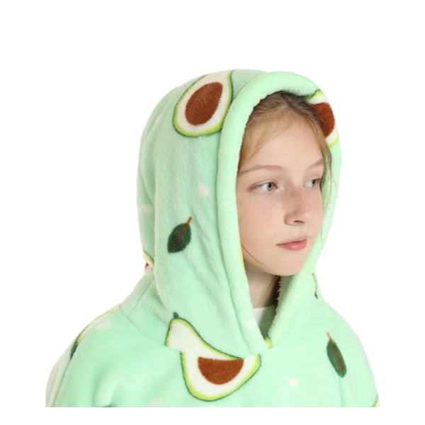 Tæppe Sweatshirt Tæppe Varm Tyk Hættetrøje Avocado Tæppe
