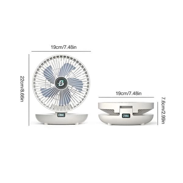 Mini bærbar ventilator foldbar USB 5 hastigheder 10 timers batteri