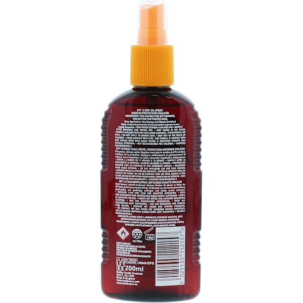 Malibu Dry Oil Spray Spf15 Pronssirusketusöljy 200Ml X2 Kpl