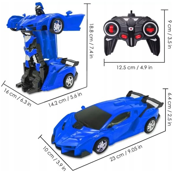 RC Robotbil 2-i-1 Transformera Drift Ljus Ljud 360 Dansleksak
