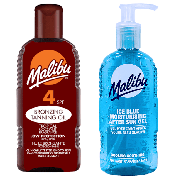 Malibu Sunscreen Oil Spf4 200Ml + After Sun Gel 200Ml