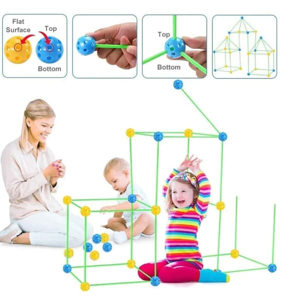 Lasten 3D-linnanrakennussarja Luova leikkitelttapohjasarja 87 osaa