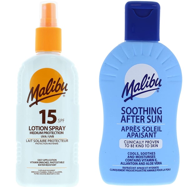 Malibu Spf15 Vandtæt Spray 200Ml + After Sun Balm 200Ml