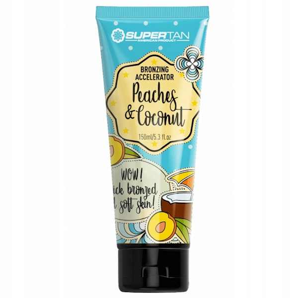 SUPERTAN Fersken & Kokos Bronzer med Accelerator 150ml + After Tan Balsam 150ml Sæt