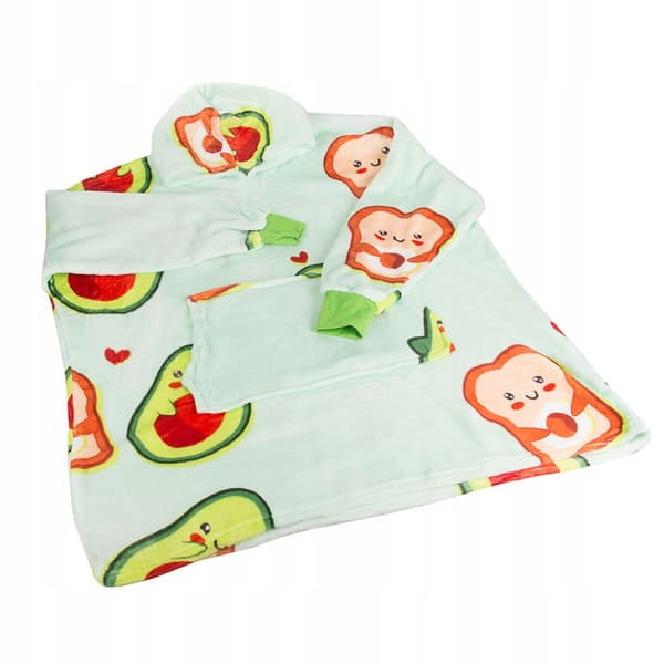 Xxl Avocado Oversize Varm Hættetrøje - Tæppe 2-I-1