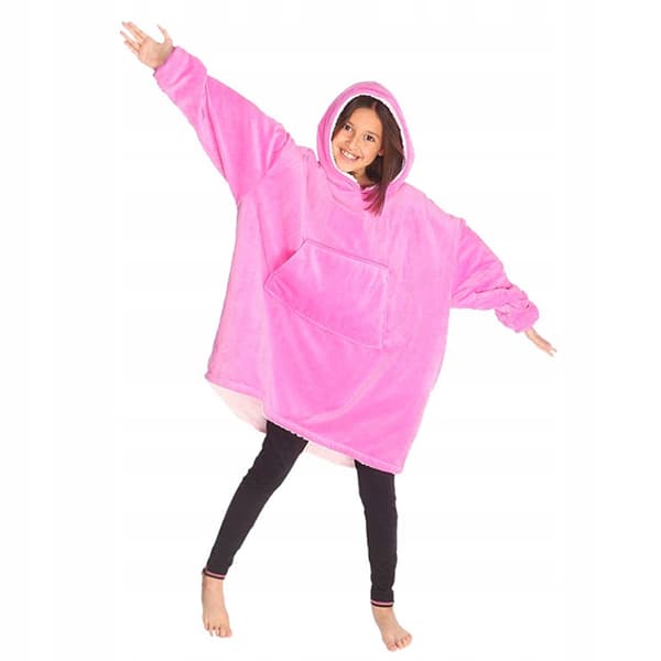 Slanket Oversize 2-I-1 Teddy Rosa - Veerk Xxl