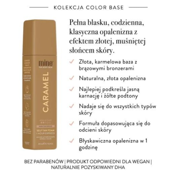 Minetan Caramel Bronzing Self-Tanning Foam 200Ml