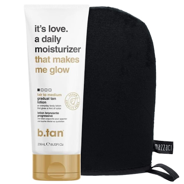 B.tan Det Er Kærlighed. En Daily Moisturizer Bronzing Balm + Glove