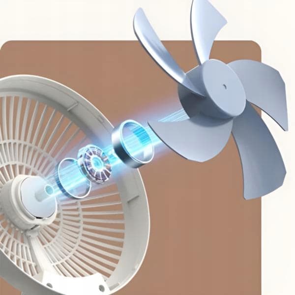 Mini bærbar ventilator foldbar USB 5 hastigheder 10 timers batteri