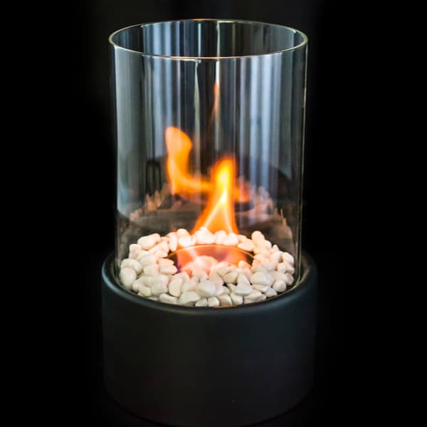 Bordsskiva Bio Etanol Eldstad Svart Glas Inomhus Utomhus 21cm