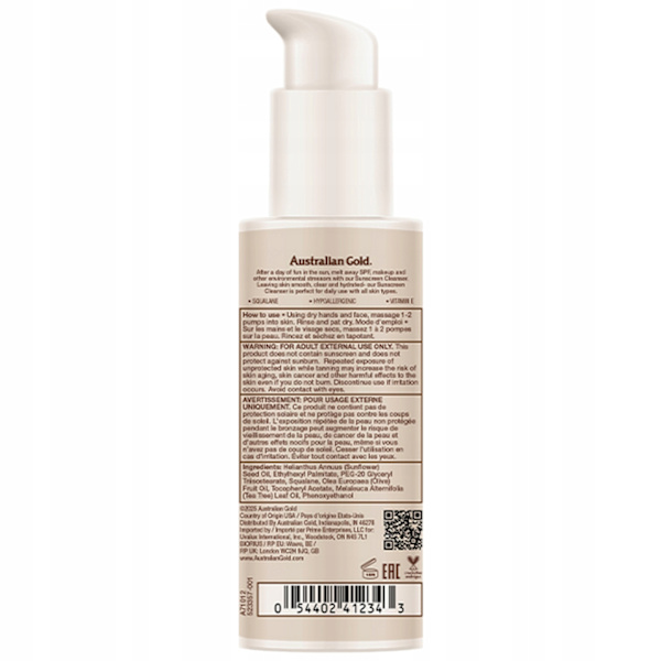 Australsk Guld Solcreme Rensende Olie Til Fjernelse Af Spf Og Makeup 89Ml