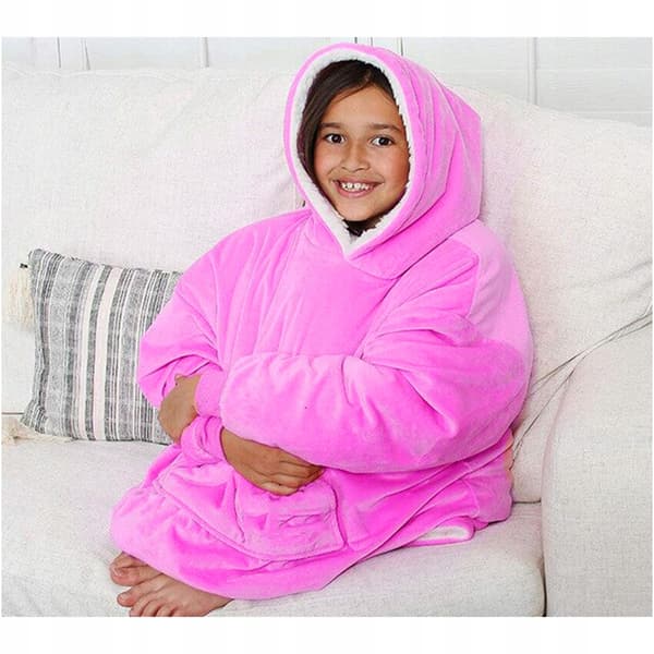 Slanket Oversize 2-I-1 Teddy Rosa - Veerk Xxl