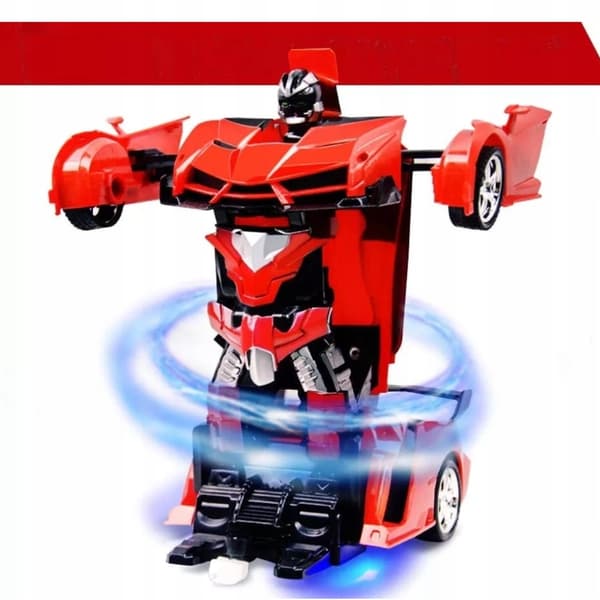RC Robotbil 2i1 Transformer Drift Lys Lyde 360 Rød