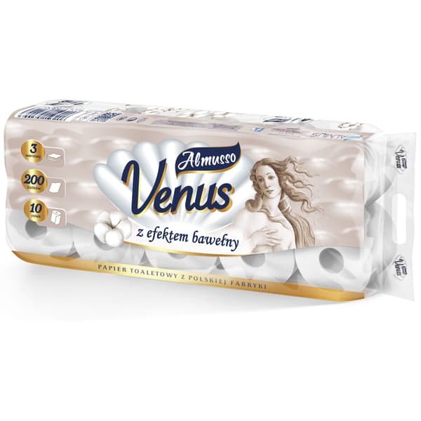 Almusso Toalettpapper 3-Lagers 12-Pack 10 Rullar/Förpackning,