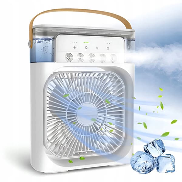 Frioza Bærbar Luftkøler 5i1 Aroma Natlys Stille USB 600 ml