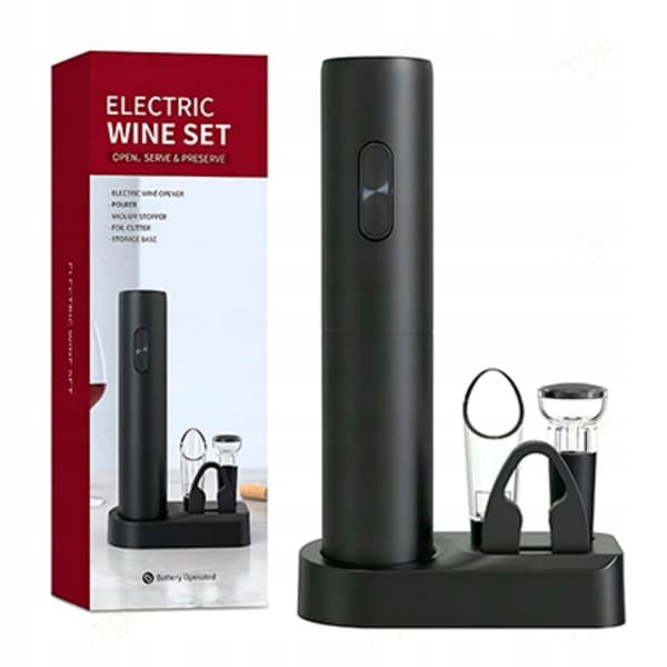 Elektriskt Vinkorkset Deluxe - Öppnare, Hällpip & Proppkit