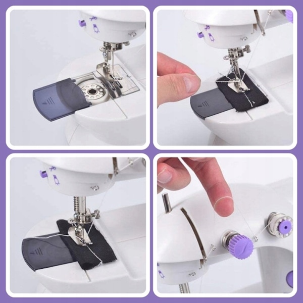 Mini Symaskine Led Baggrundslys Bærbar 2 Tilstande + Tilbehør