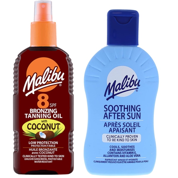 Malibu Bronzing Oil With Coconut Spf8 200Ml + After Sun Balm 200Ml