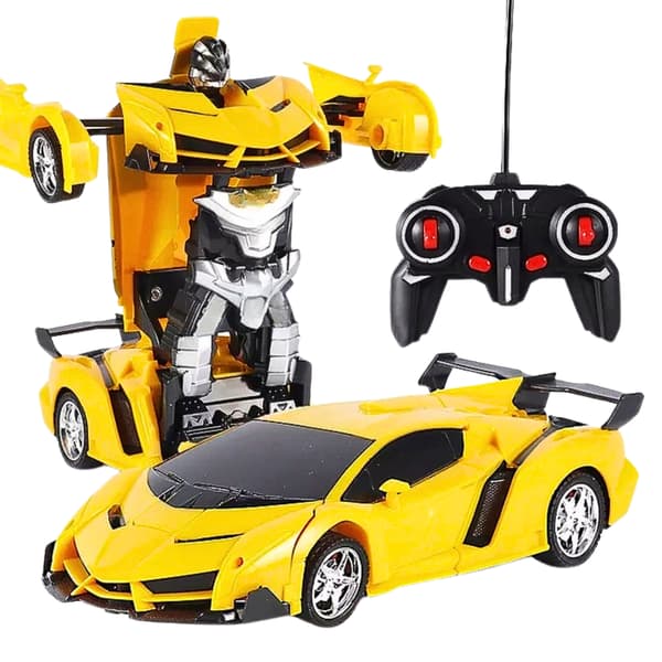 RC Robotbil 2i1 Transform Drift Lys Lyde 360 Gul