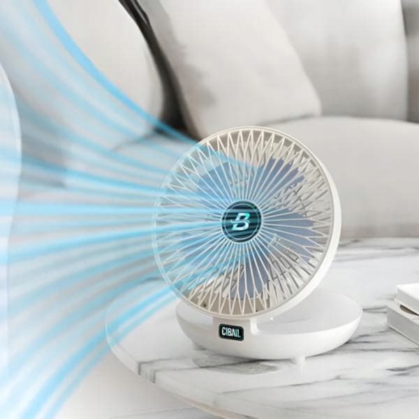 Mini bærbar ventilator foldbar USB 5 hastigheder 10 timers batteri