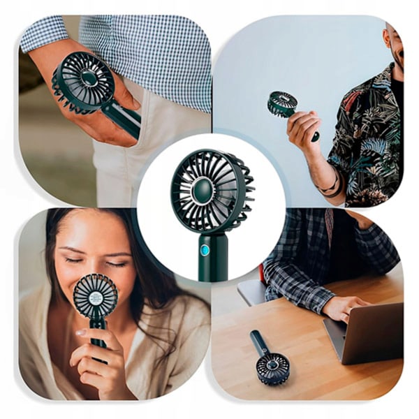 Mini bærbar ventilator foldbar USB 5 hastigheder 10 timers batteri