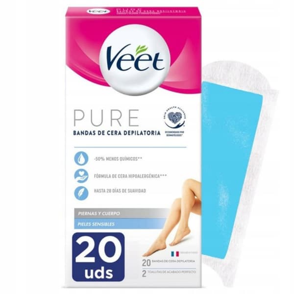 Veet Pure Kropsvoksstrips Til Følsom Hud 20 Stk