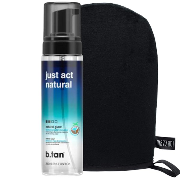B.tan Just Act Naturlig Selvbrunervand + Handske
