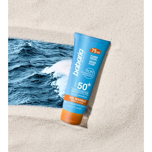 Babaria Facial Fluid Sensitive Spf50 Solcremevæske 75Ml