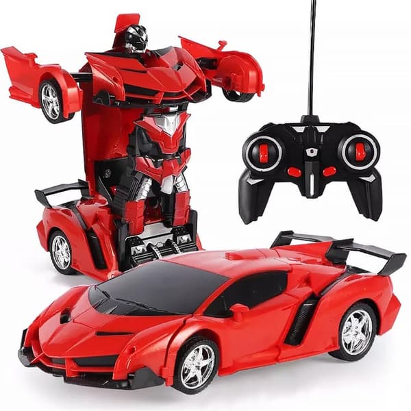 RC Robotbil 2i1 Transform Drift Ljus Ljud 360 Röd