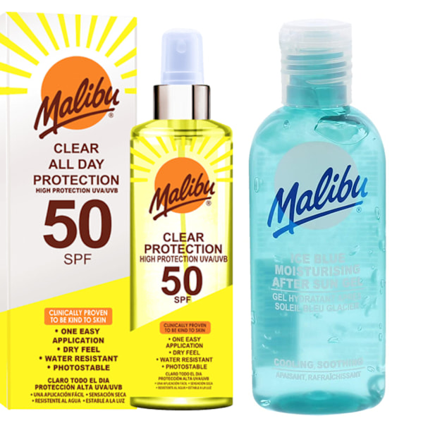 Malibu Colorless Protective Spray Spf50 250Ml + After Sun Gel 100Ml
