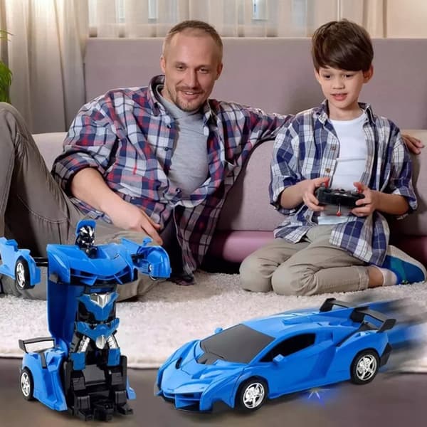 RC Robotbil 2-i-1 Transformera Drift Ljus Ljud 360 Dansleksak
