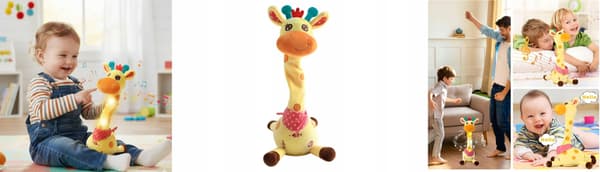 Interaktiv Plysch Giraff Sjungande Dansande För Barn Ljud Led